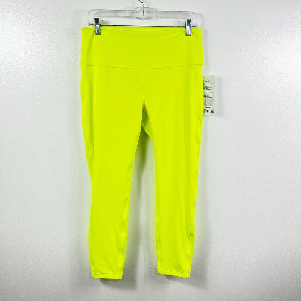 NEW Lululemon Wunder Under HR Tight 25” Highlighter Yellow/Green Size 12